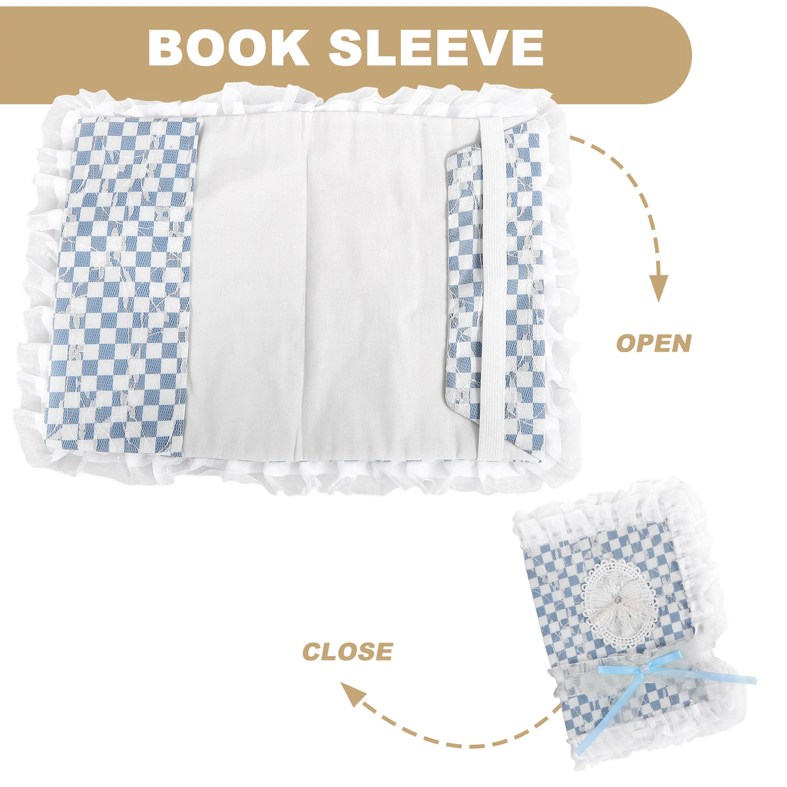 

1pcs Lace Book Cover Protective Sleeve Exquisite Cloth Covers Anti Wear Fabric Novel Protectors Foldable Notebook Case