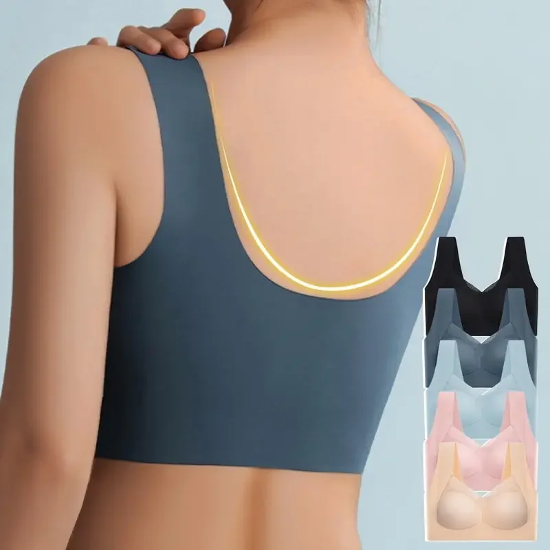 Underwear Seamless Bra Women Is Sexy Large Size Tops Support Small Comfortable No Steel Ring Underwear Yoga Fitness Sleep Tank