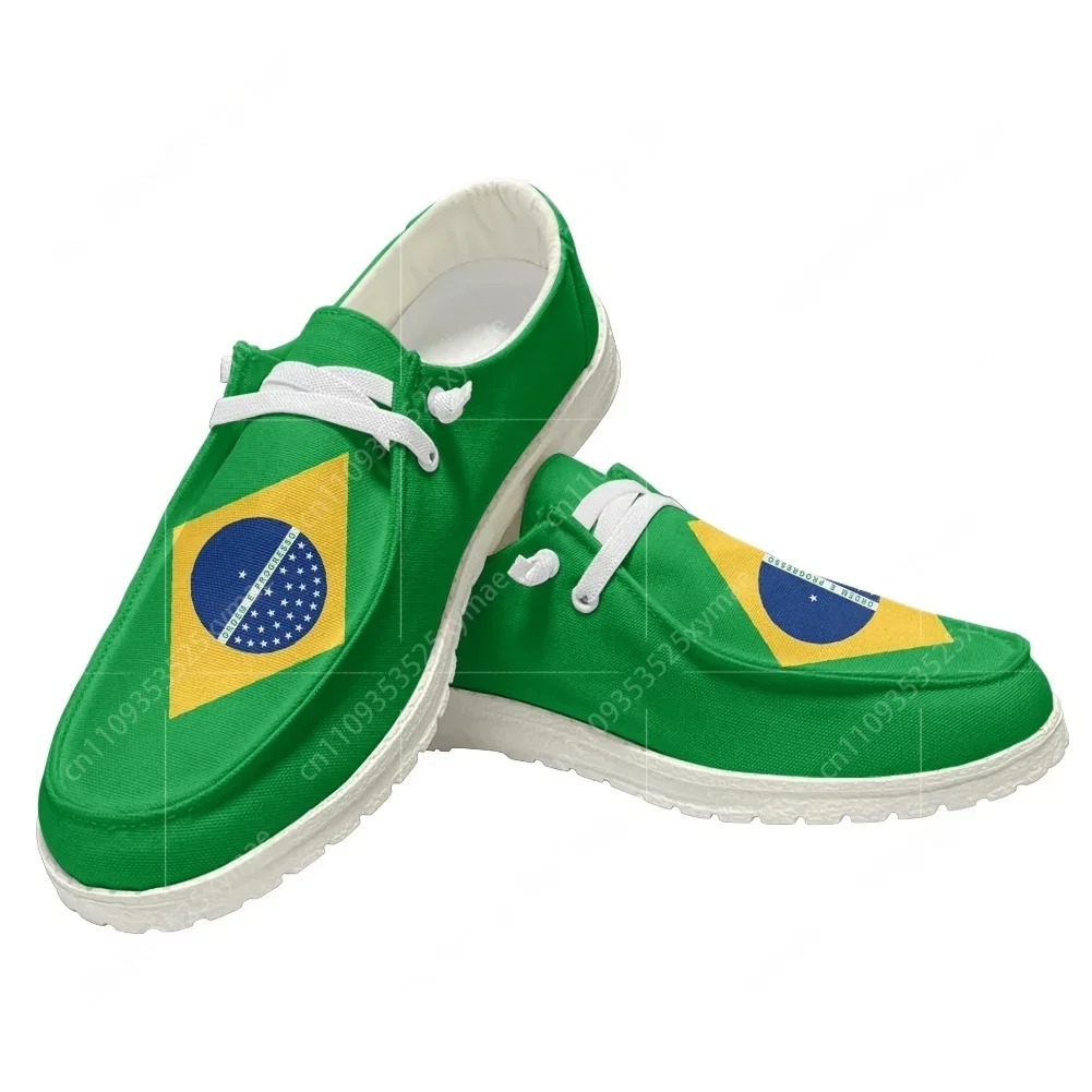 Brazilian flag personalised print Flat Shoes Mens Womens Casual Shoes Breathable Outdoor Lightweight Footwear Hiking Custom Shoe