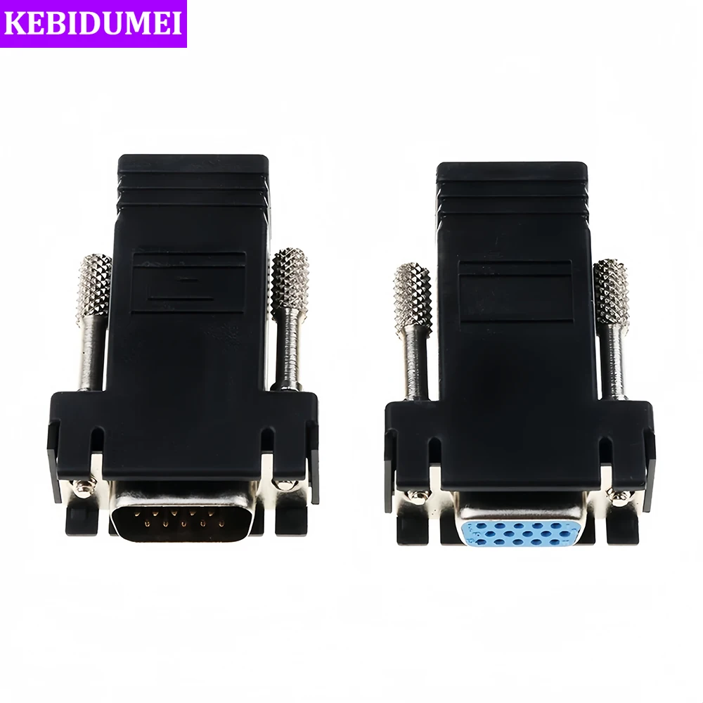 RJ45 to VGA Extender RJ45 Network Ethernet Cable Adapter Female/Male to Lan Cat5 Cat5e/6 Adapter PC Extra Switch Converter