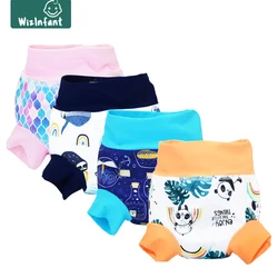 WizInfant-pantalones de entrenamiento de natación impermeables de cintura superalta para bebé, pañales de tela de natación ecológicos lavables y reutilizables, novedad de 2024