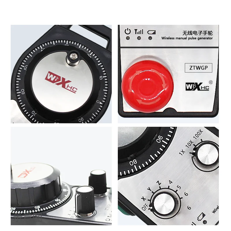 XHC Wireless CNC Manual Pulse Generator  Pendant Handle Controller 6axes with Emergency Stop Pulse Output 25ppr 100ppf