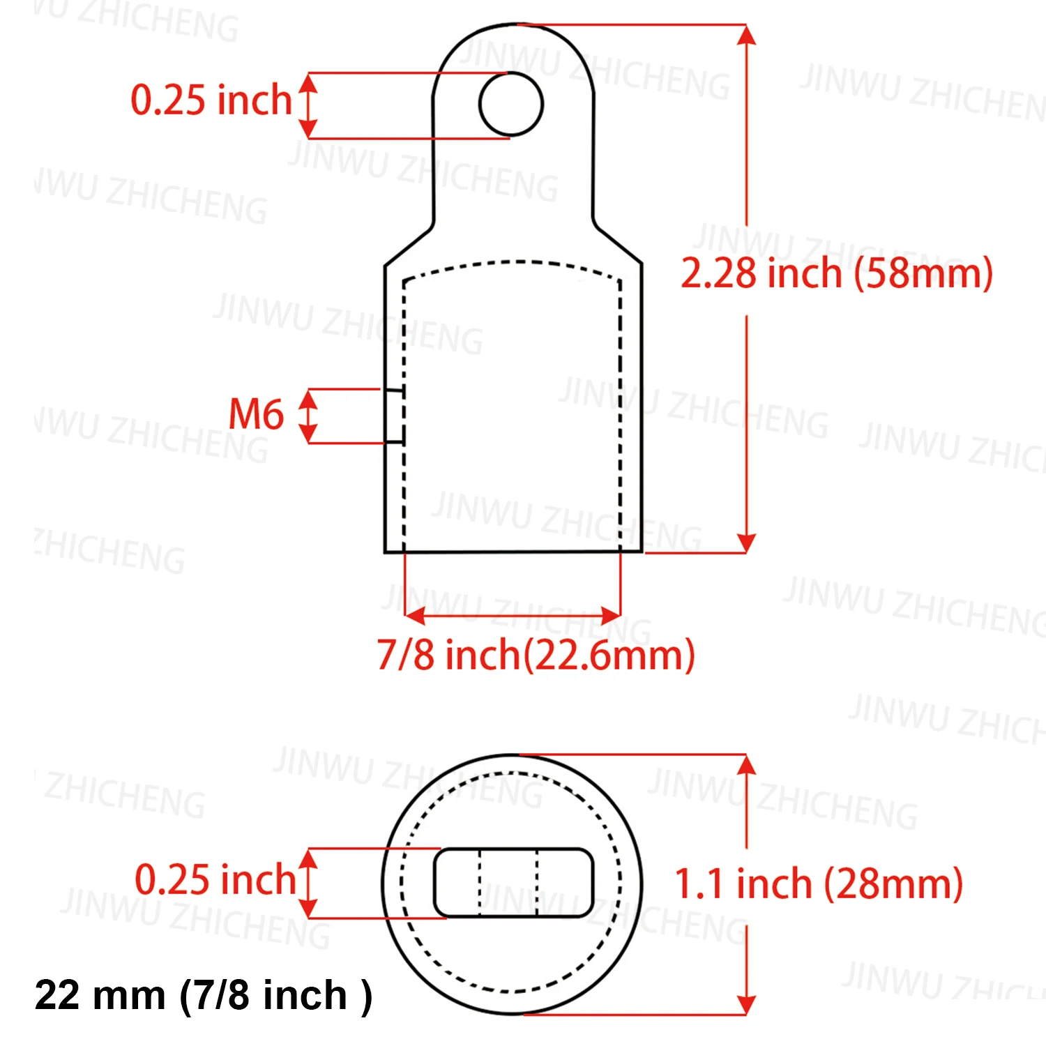 2 Pcs 22mm/25mm Bimini Top Cap Eye End Stainless Steel 316 Boat Bimini Top Hardware Fitting External Eye End Canopy