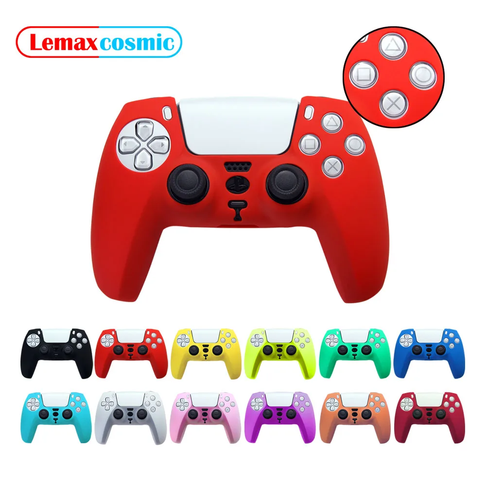 Silicone Case Controller Skin Gamepad Joystick Solid Color Protection Cover Plastic Housing Shell For Sony Playstation 5 PS5