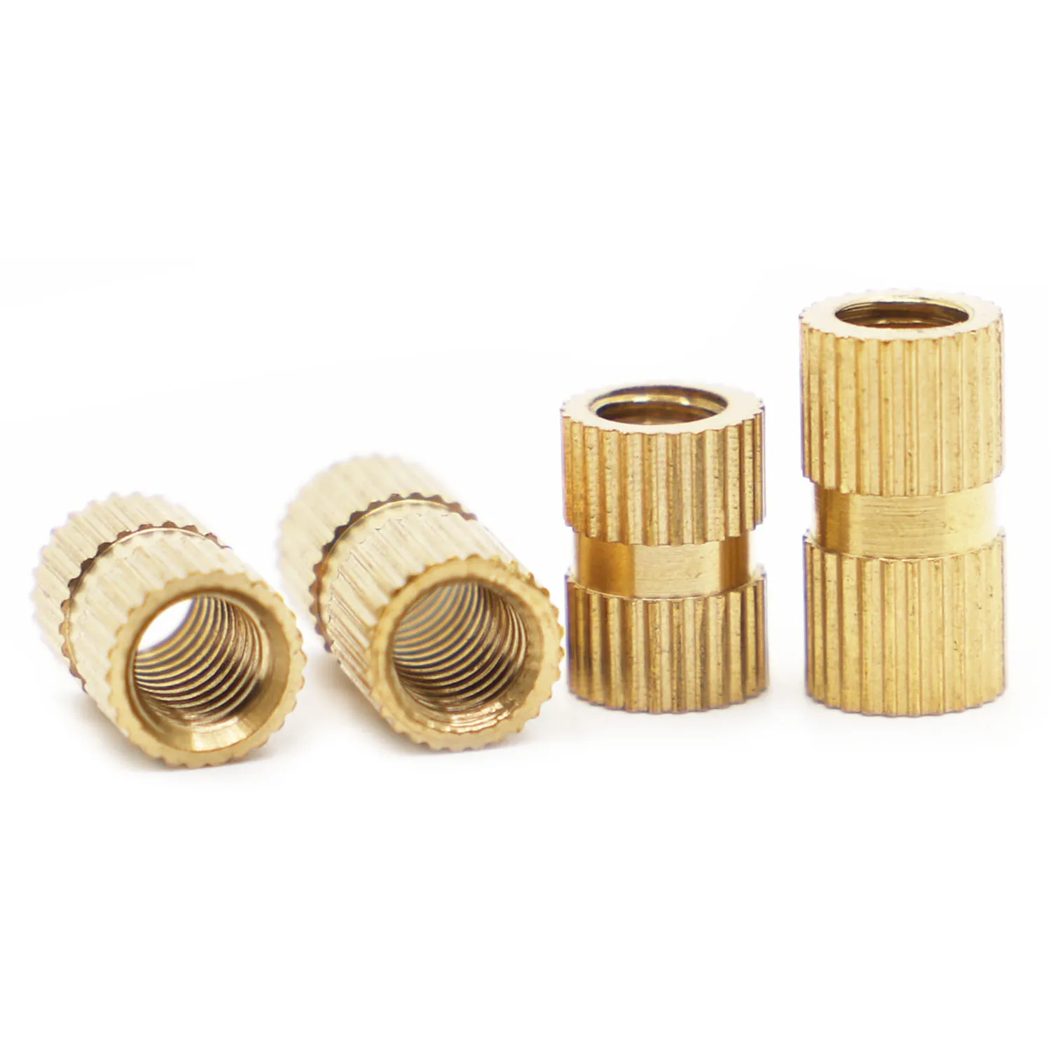 5/10/20/50pcs Solid Brass Pure Copper Thread Injection Molding Knurl Embedded Insert Nut Nutsert M2 M2.5 M3 M4 M5 M6 M8 M10