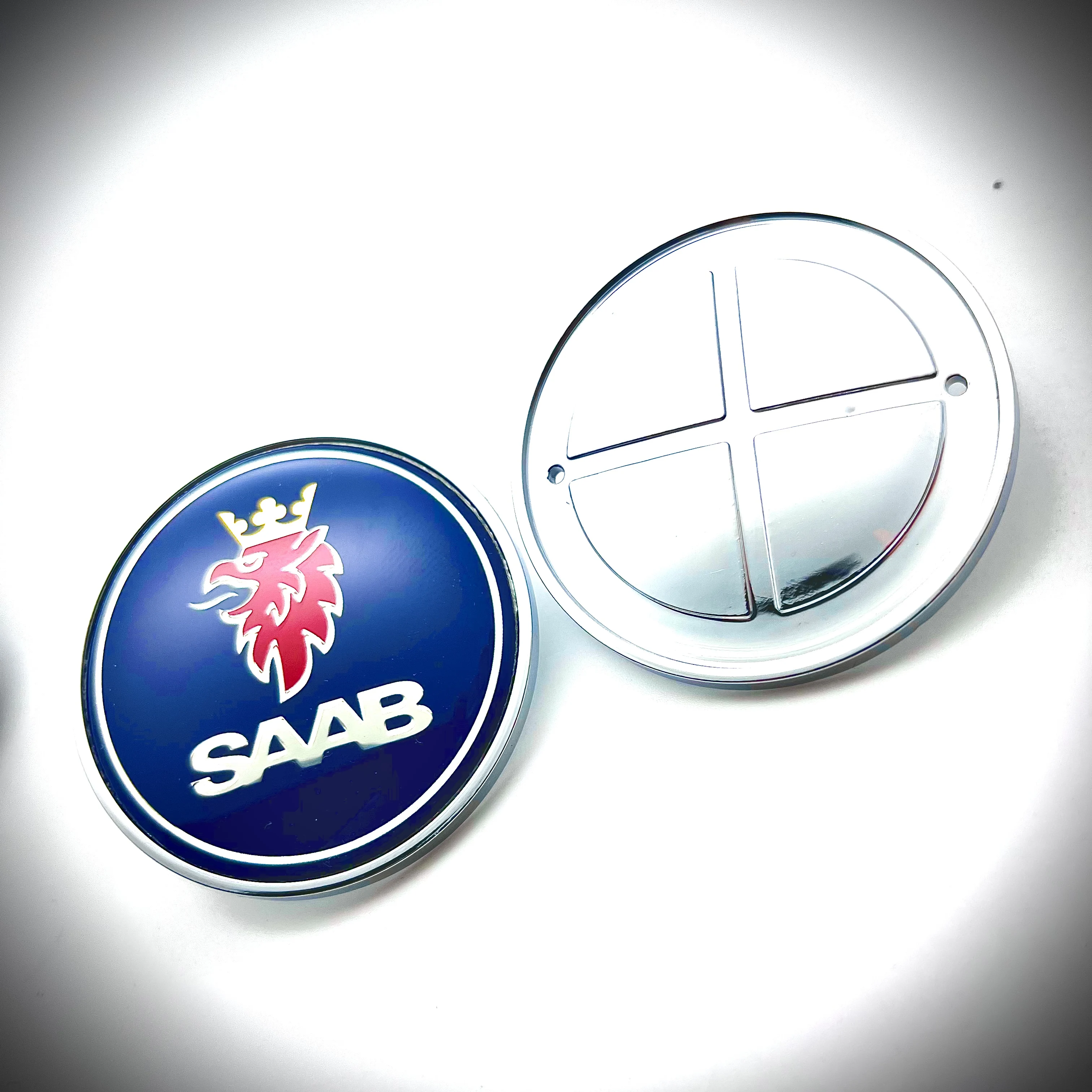 

5pcs Blue 50mm For SAAB 93 900 9000 Car Bonnet Front Hood Emblem Stickers Circular Car Bonnet Front 50mm Blue Badge Accessories