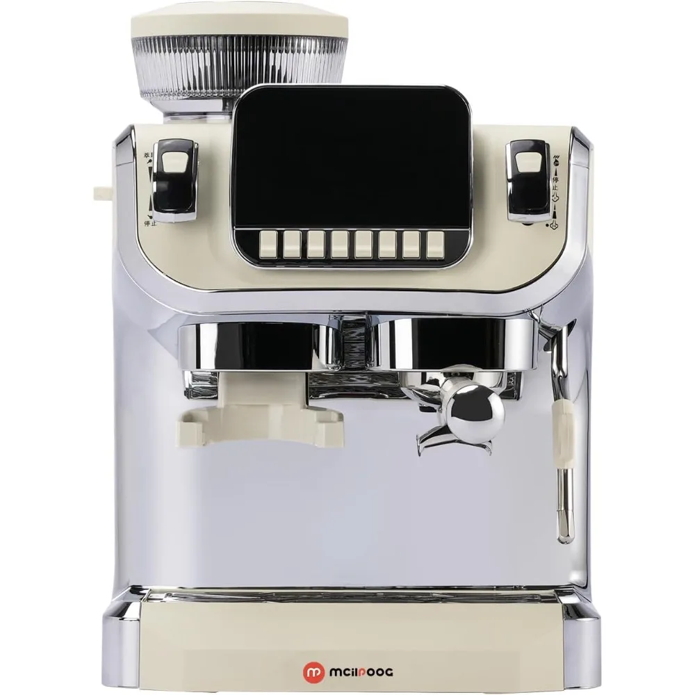 

Mcilpoog Espresso Machine with Milk Frother，Semi Automatic Coffee Machine with Grinder,（TC520）