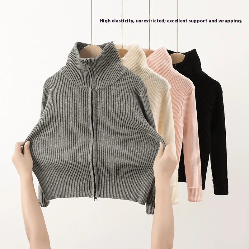 

1-13Y Children Boy Girls Zipper Cardigan Winter Half Turtleneck Knitted Sweaters Clothes 2025 Autumn Teenage Boys Kids Knitwear