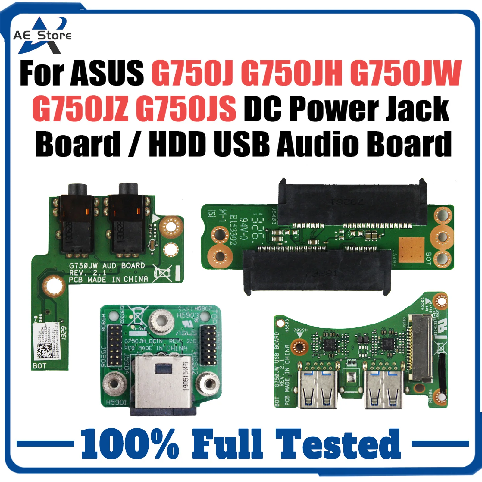 

G750J For ASUS ROG G750JH G750JW G750JS G750JZ G750JX G750JM G750JY G750JH DC Power Jack Board or Hard Disk HDD USB audio board