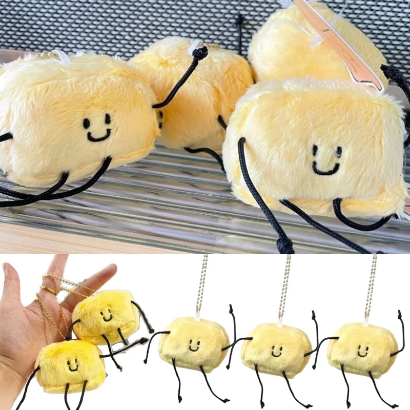 سلاسل مفاتيح دمى قطيفة لطيفة على شكل زبدة، تعليقة حقيبة ظهر عصرية ومبتكرة للنساء والفتيات، دمى كرتونية جميلة، ألعاب، سلاسل مفاتيح سيارة، هدايا