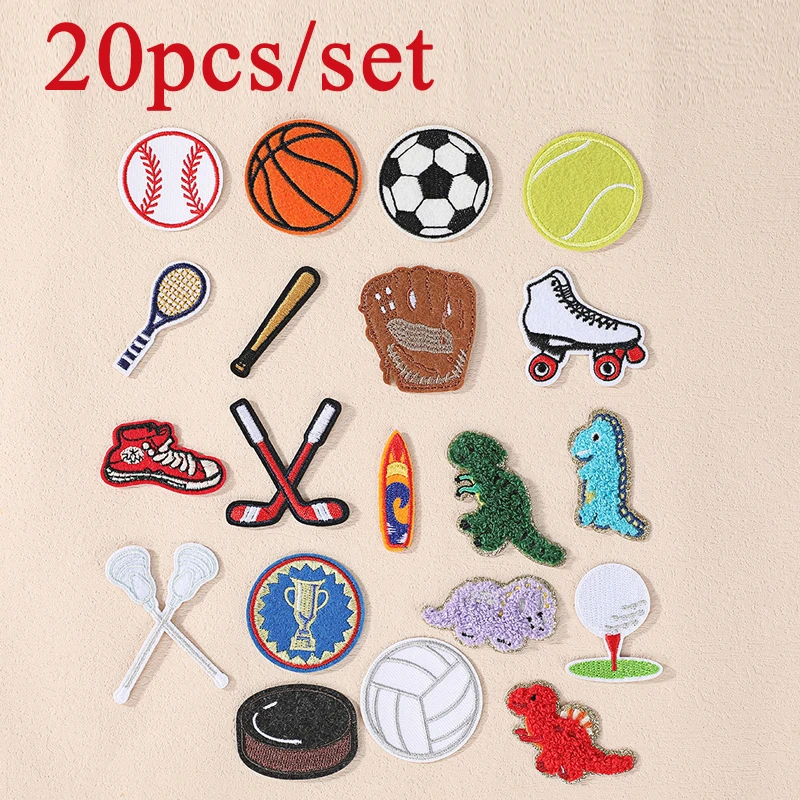 

Volleyball Basketball Patch Embroidered Badge Stickers Sport Golf Emblem for Jeans Clothes Backpack Cute Little Dinosaur Patch