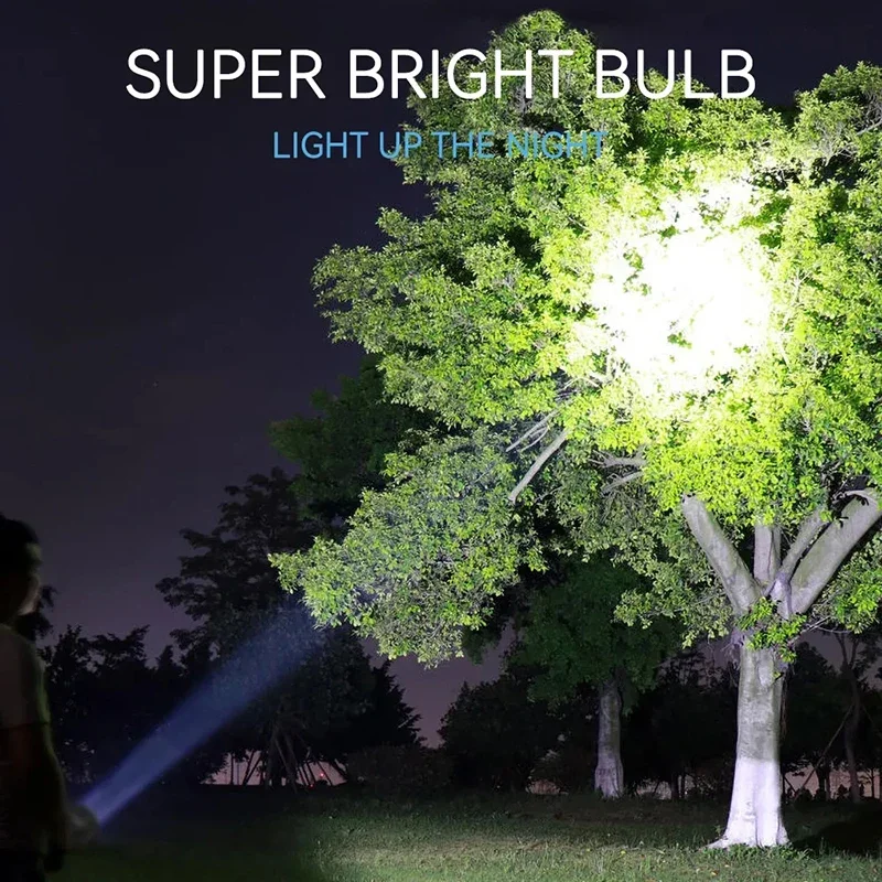 7LED+COB Portable Flashlight Cob Side Light Lightweight Outdoor Lighting USB Rechargeable Camping Torch Searchlight for Camping