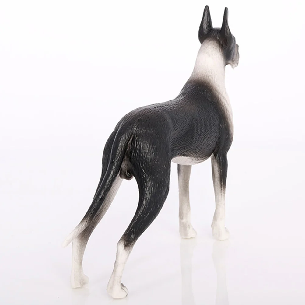 Mini Great Dane Dog Figurine Black Puppy Dog Statue Realistic Detailed Plastic Puppy Figures Outdoor Decor Model Vivid