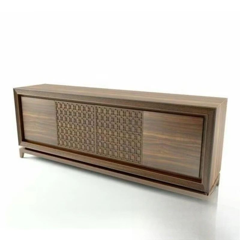 خزانة جانبية حديثة وبسيطة من الخشب الصلب لمطعم المزرعة العائلية أو غرفة المعيشة، لبار العائلة #2