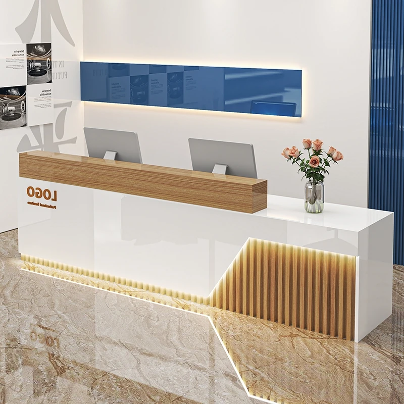 تخزين جمالي مكتب الاستقبال ديكورات مكتب الاستقبال الحديث مكتب الاستقبال مكافحة أمين الصندوق الأثاث التجاري الفاخر