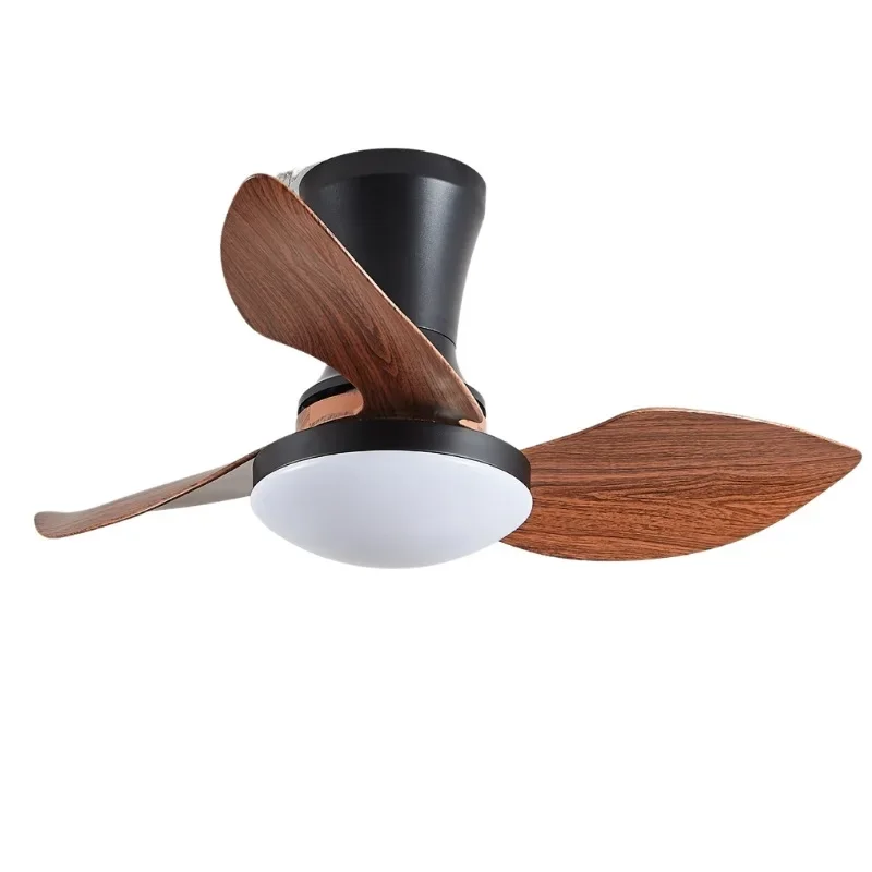 Fan light bedroom soft wind walnut three leaves medium and ancient wind frequency conversion large wind