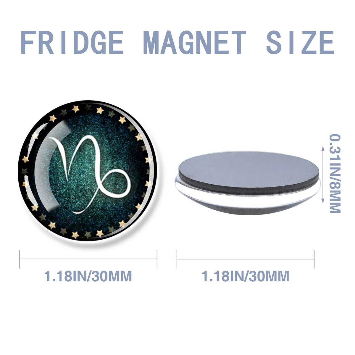 1PC 30MM 12 Constellation Symbols Glass Fridge Magnet  Refrigerator Magnetic Decoration Souvenir Gift