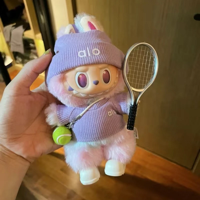 Ensemble de vêtements de sport pour Mini poupée Labubu 15/17cm, sweat-shirt tricoté, pendentif Labubu, accessoires pour vêtements, cadeau d'anniversaire