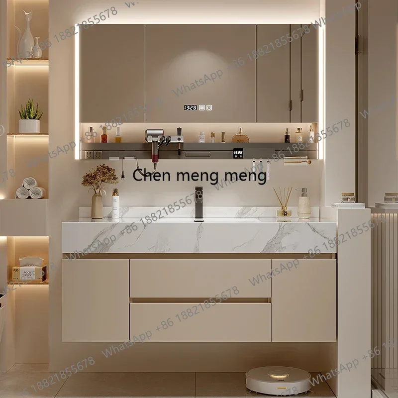 zE5556Bathroom Cabinet Rock Slab Seamless Ceramic Integrated Basin Intelligent Bathroom Washbasin Storage Combination Toilet Fur