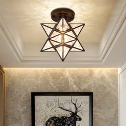 Pentagram Corridor Aisle light Modern Golden Entrance Balcony Cloakroom Star Ceiling Lights Dining Room Kitchen Lamp Deco