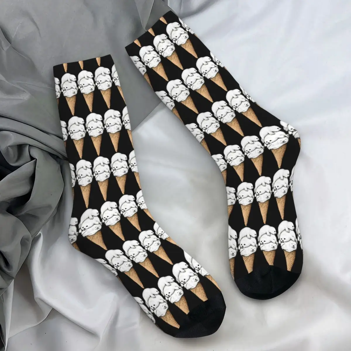 Ice Cream Stockings Seal Design Casual Socks Winter Anti-Slip Socks Men Skateboard Quality Socks