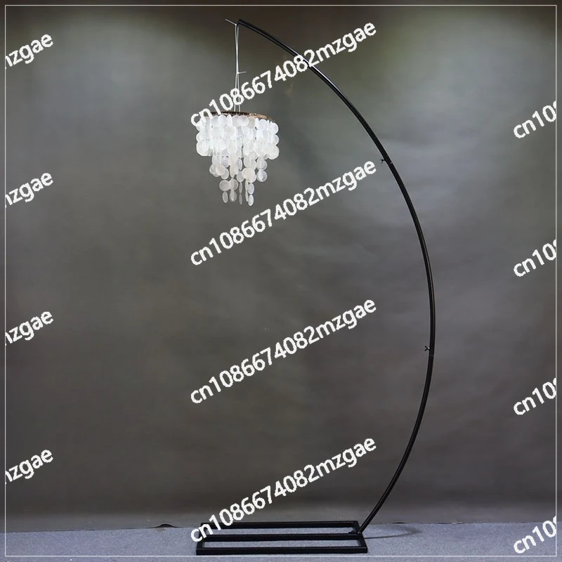 Wedding outdoor wedding stage decoration crystal chandelier bracket wrought iron curved pendant road guide decoration