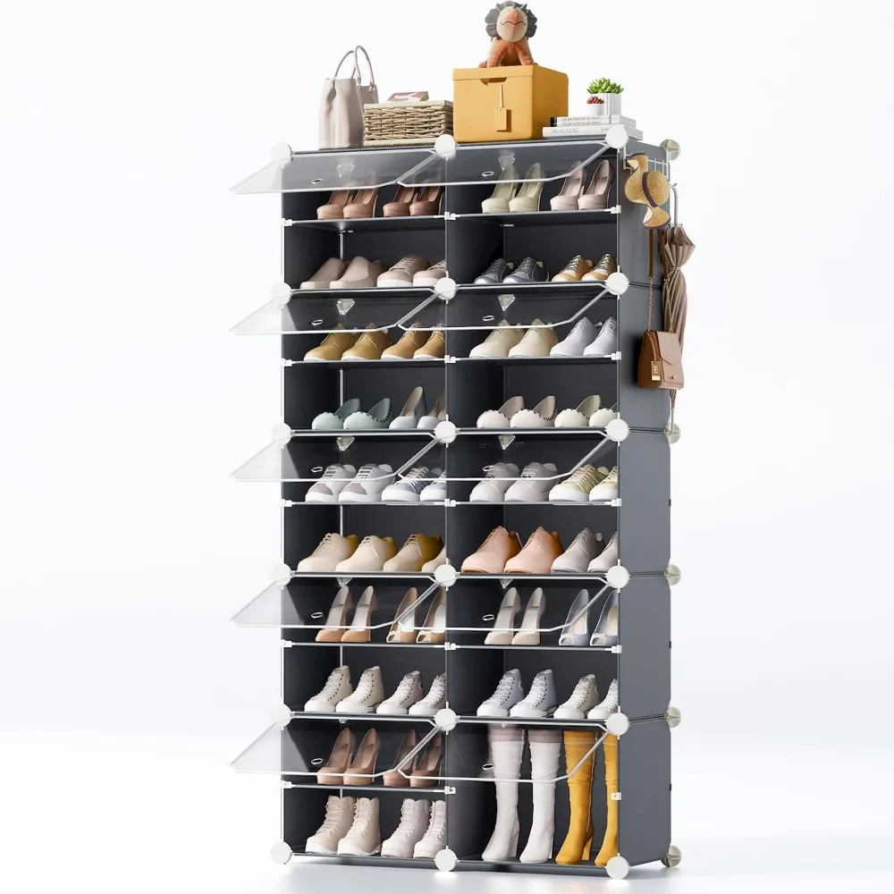 

10 Tier Shoe Rack Organizer with Covers 40-Pair Shoes Storage Cabinet Shoes Organizer, Shoe Cabinets