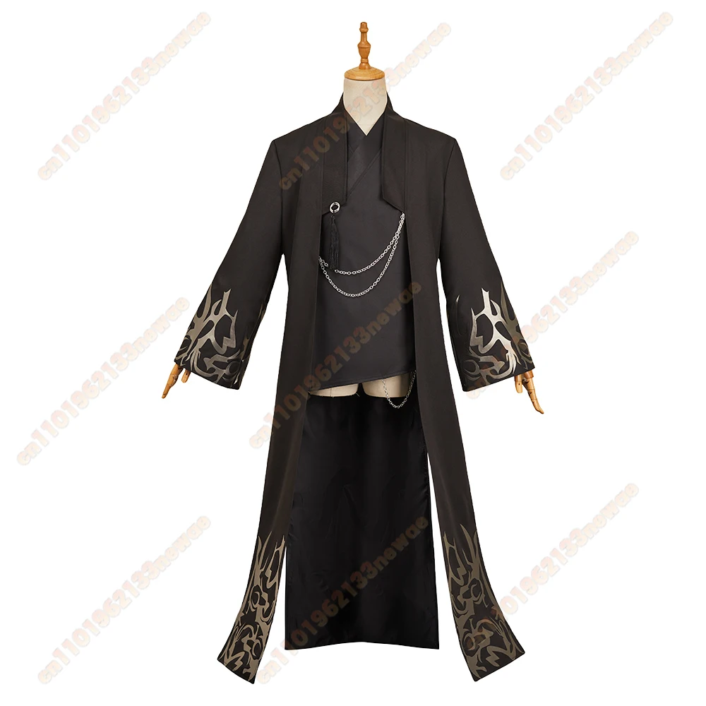 K팝 데몬 코스프레 헌터즈 사자 보이 진우 블랙 고스트 팀 유니폼 비즈 모자 코스튬 롤플레잉 할로윈 카니발 파티 남성 정장