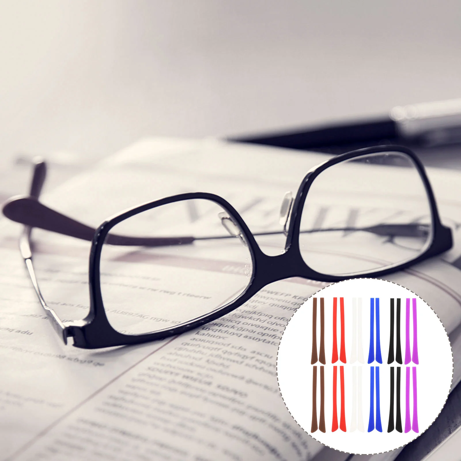 12 Pairs Anti-Slip Silicone Eyeglass End Tips Glasses Ear Leg Sleeves Eyeglass Strap Holder eyeglass end tips silicone