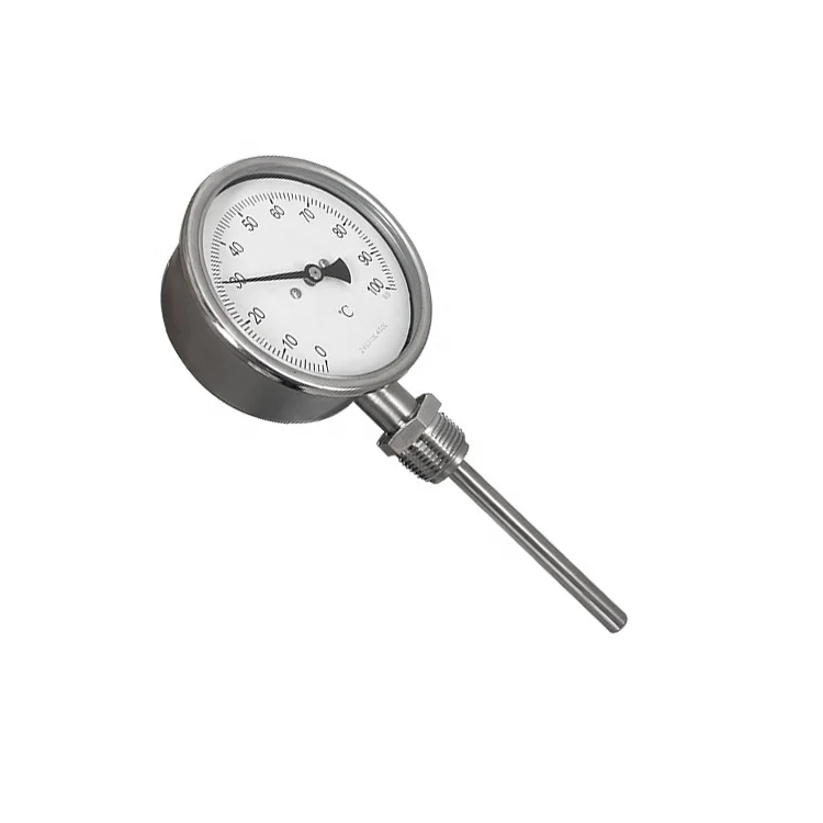 4inch Stainless Steel Industrial Gauge Adjustable Thermostat Screw Capillary Industrial Water Thermometer