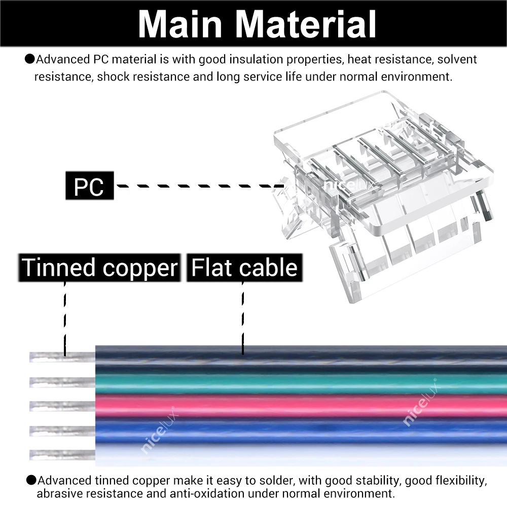 12mm Width 5 Pin LED Strip RGBW Connector L Shape Solderless LED Power Connector 5050 RGBW SMD COB LED Light Angle Connectors