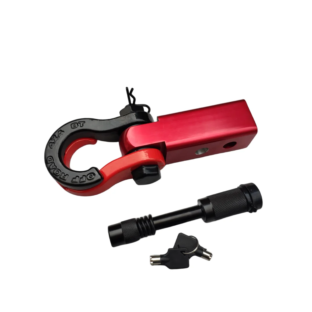 

18000 Lbs 2 Inch Shackle Hitch Arm Receiver Tow Hitch Trailer Hooks Tow Bar Two Hole Adjust Pitch-Row