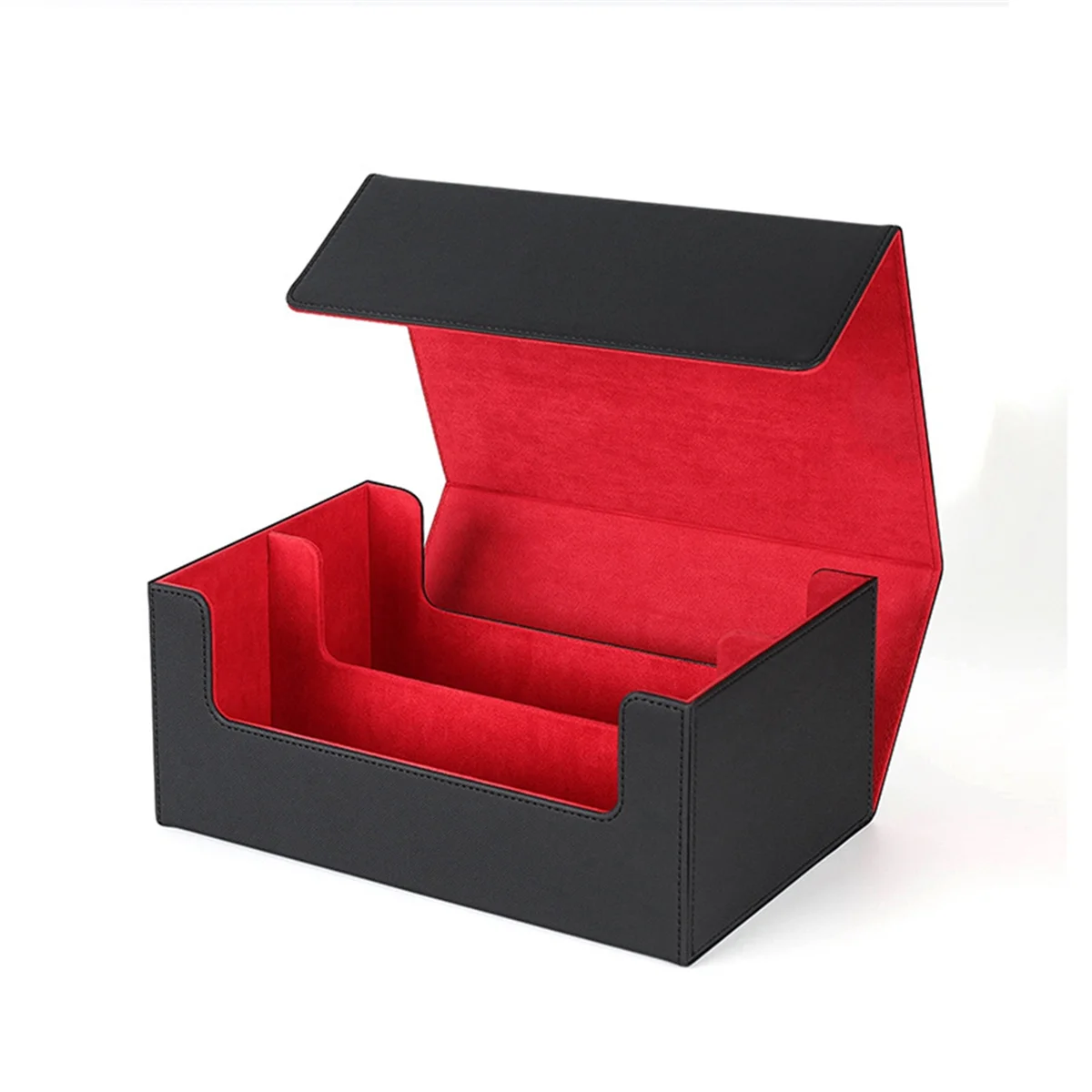 AT42 Card Storage Box for Trading Cards,Card Deck Case, Magnetic Closure Card Holder for Magnetic Game Cards Red+Black