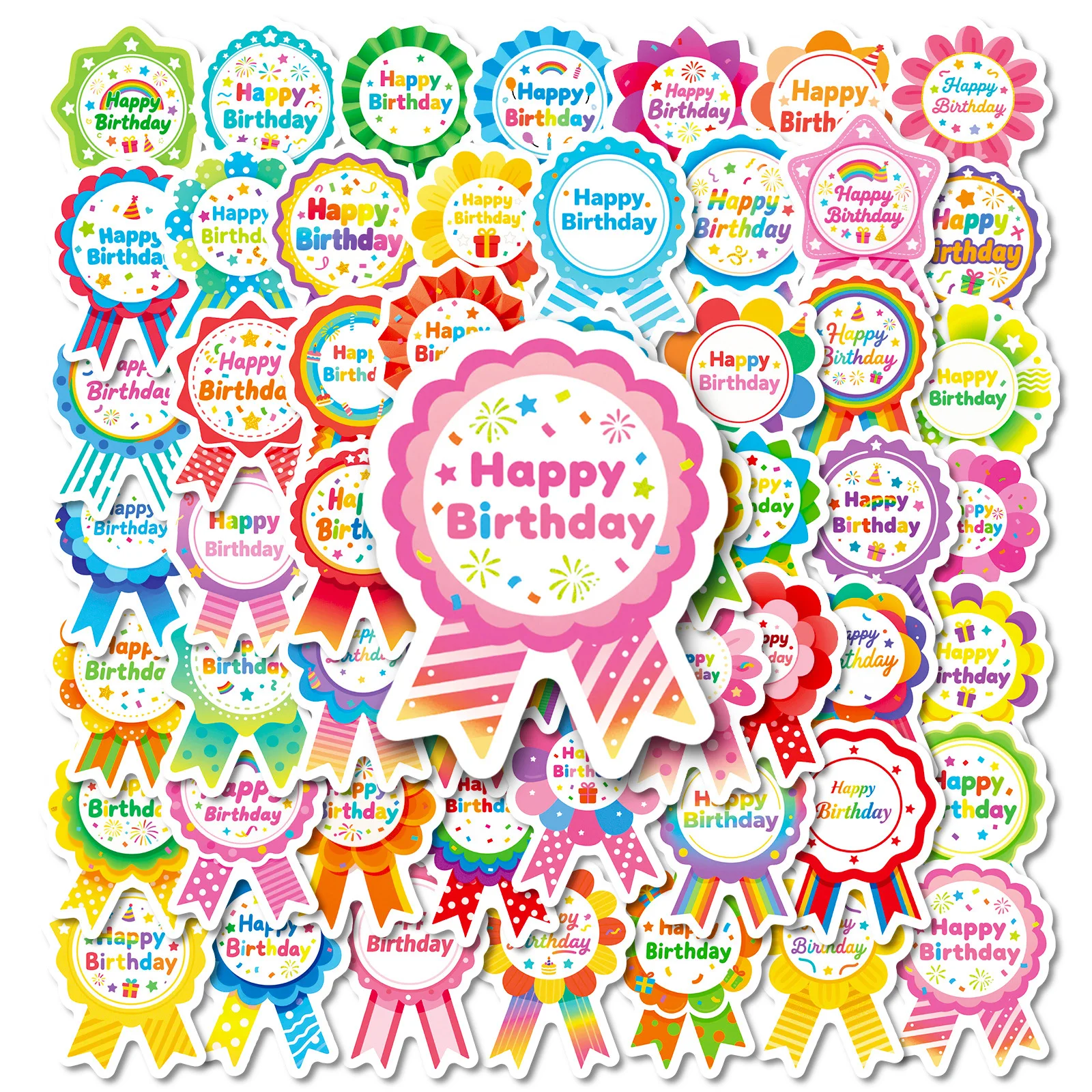 10/56 قطعة عيد ميلاد سعيد! ملصقات الكتابة على الجدران الملونة الإبداعية الكرتون صائق رياض الأطفال الديكور مكافأة دفتر الهاتف لعبة طفل #3