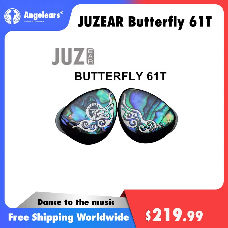 

JUZEAR Butterfly 61T 6BA+1DD HiFi In-Ear Monitors Earphones Hybrid Drivers Headset Detachable Cable Audiophile Wired Music IEM