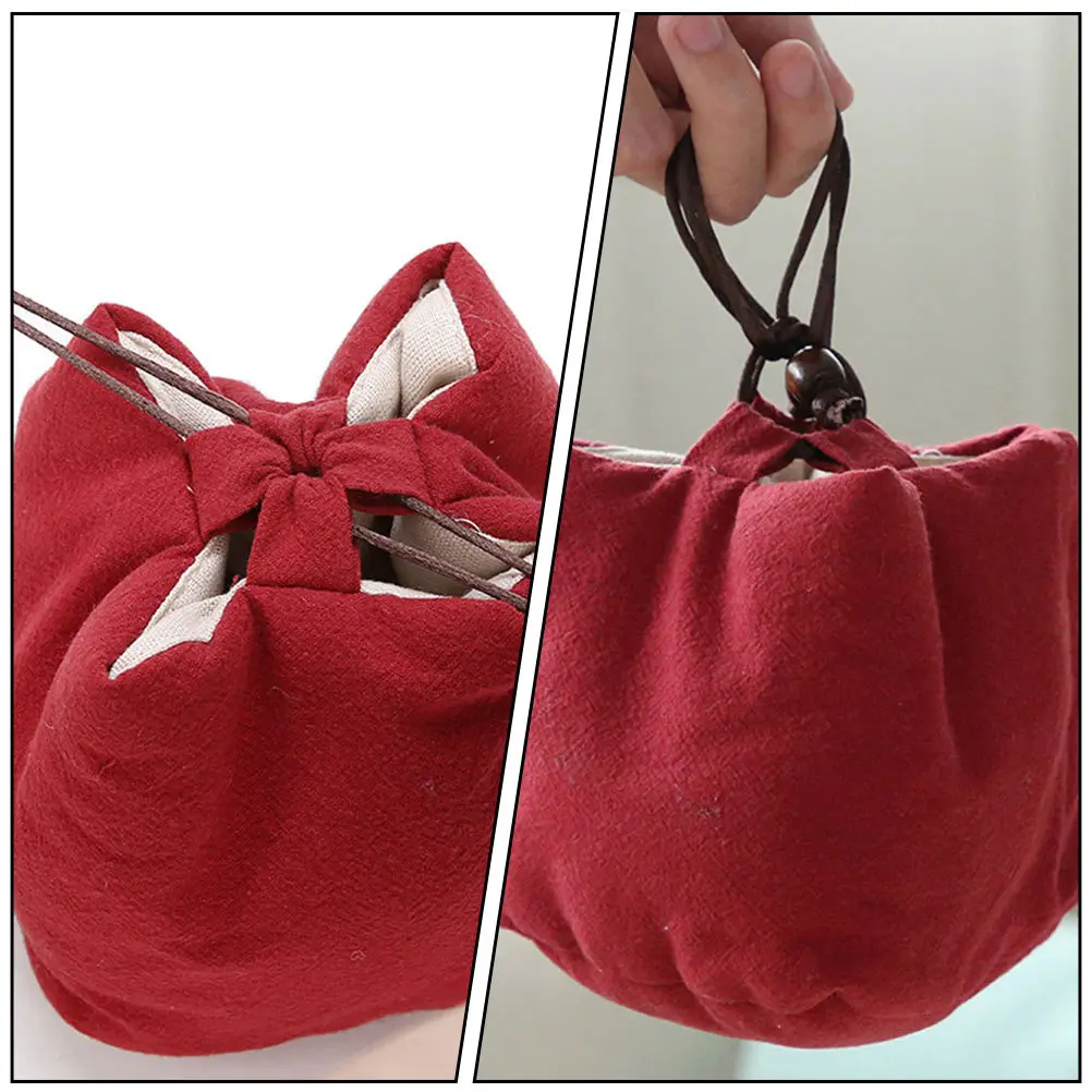 

1Pcs Teaware Storage Bag Compact Lightweight Portable Drawstring Pouch for Teapot Cup Storage Travel Organizer Protective