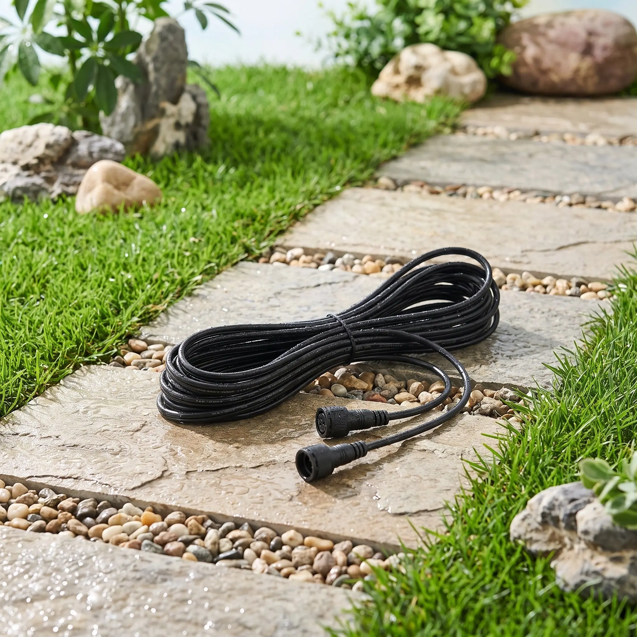 16Ft Solar Extension Cable Pure Copper Wire Core Weatherproof Outdoor Light Extension Wire for Patio Garden Yard String Lights