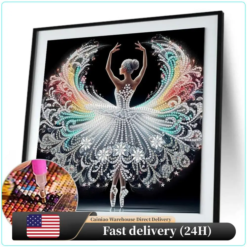 

30x30cm 5D DIY Partial Special Shaped Drill Diamond Painting Kit Girl Decoration Drill Diamond Embroidery Crafts Home Decor
