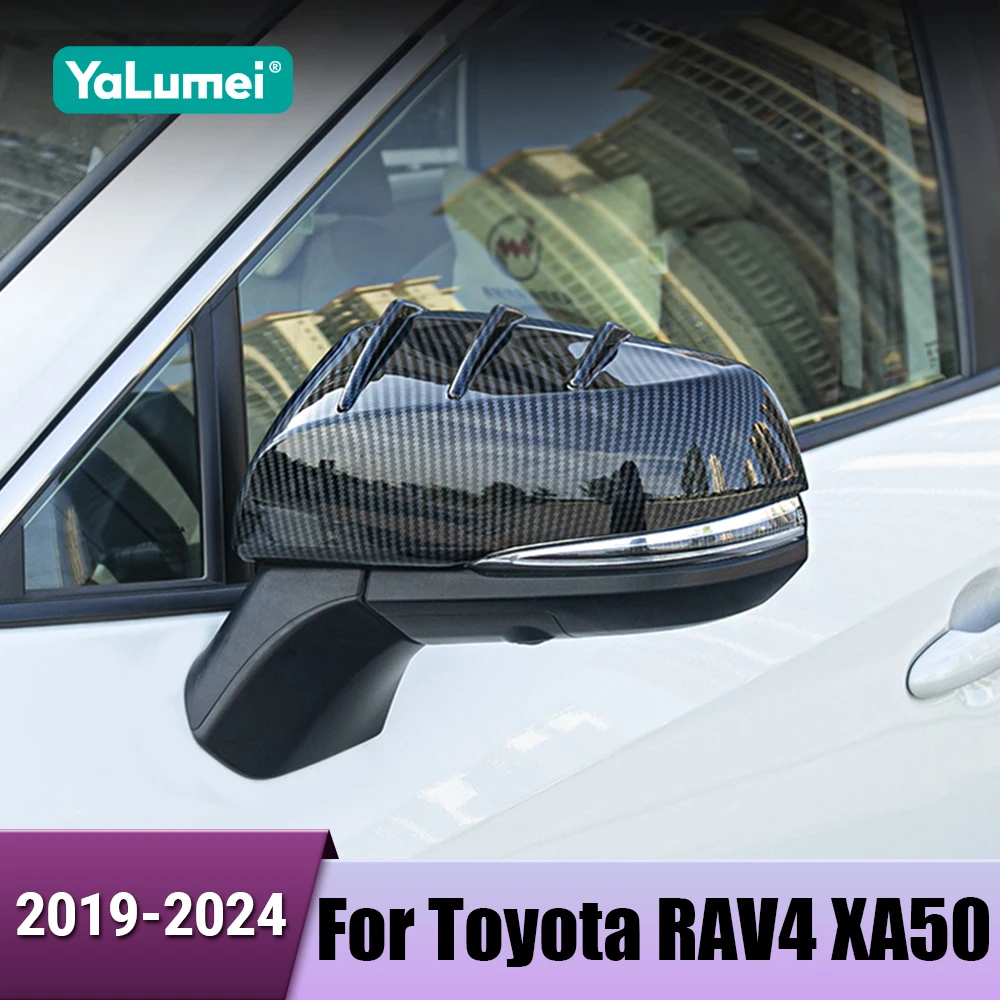 

ABS Car Side Wing Mirror Cover Rearview Mirror Cap Trim For Toyota RAV4 XA50 2019 2020 2021 2022 2023 2024 Hybrid Accessories