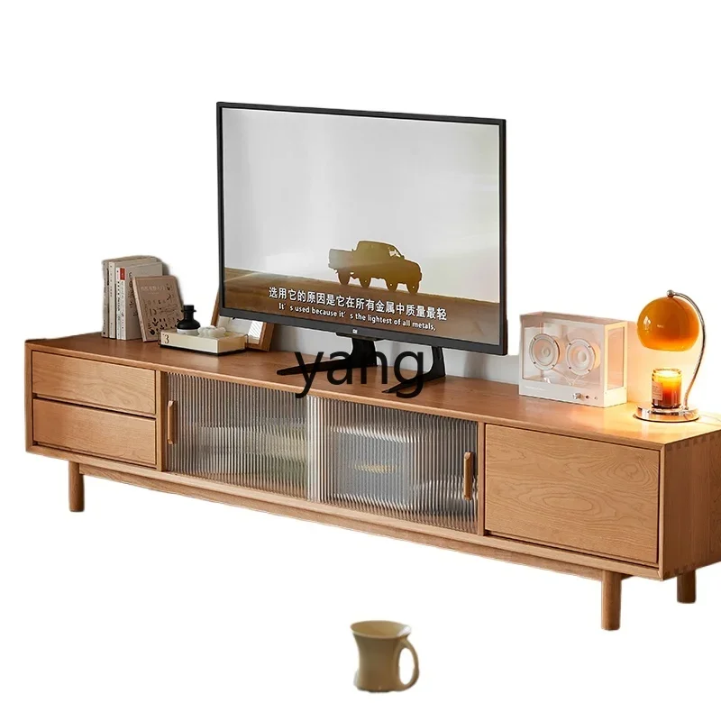 

LH solid wood TV cabinet coffee table combination log wind living room floor storage locker