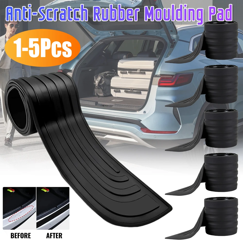 

1-5 шт., резиновая молдинговая накладка против царапин, защита на порог багажника автомобиля, резиновые молдинги для предотвращения столкновений, накладка, накладка, полоса