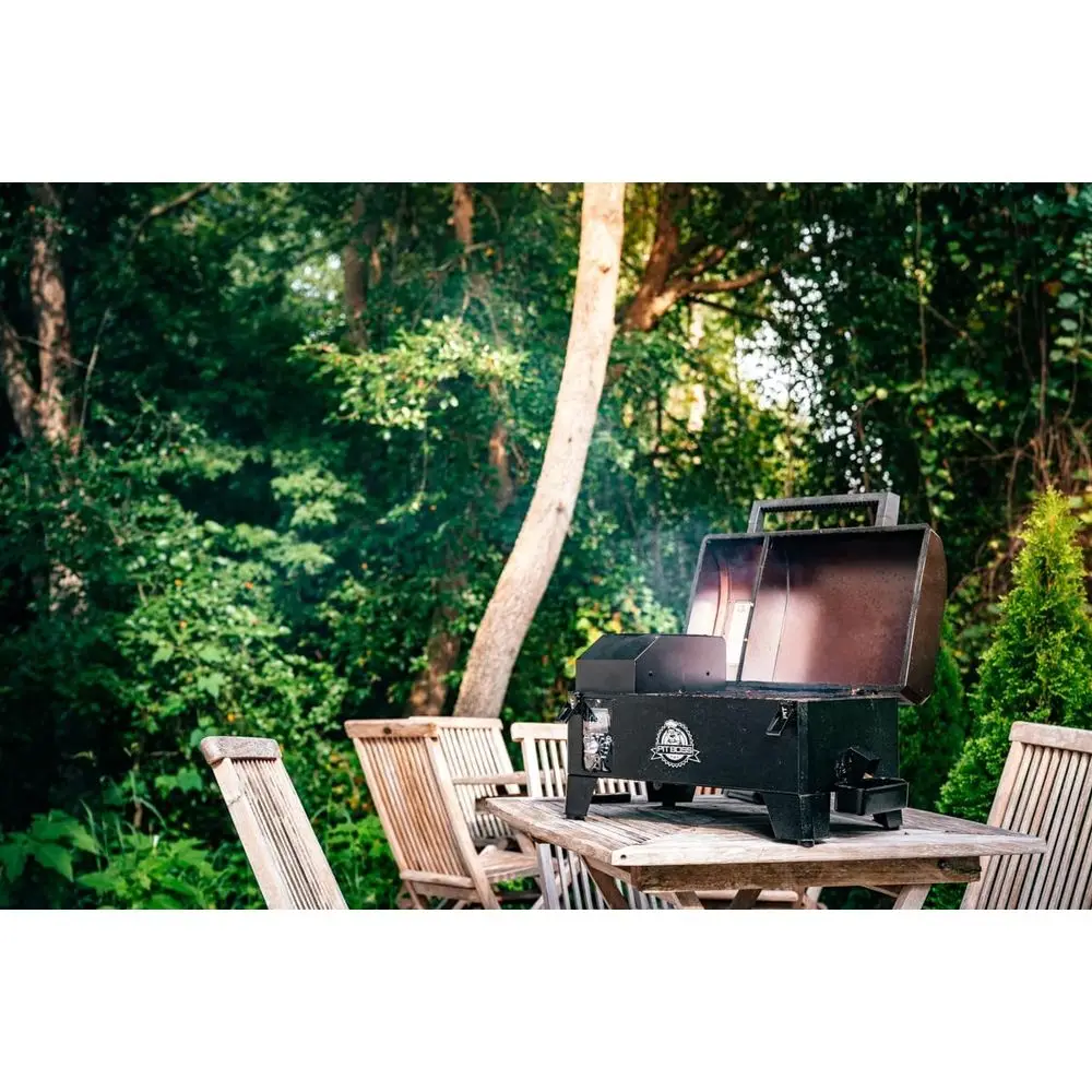 Table Top Wood Grill With Temperature Control, Mahogany