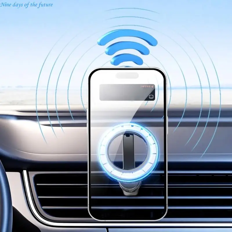 حامل هاتف مغناطيسي قابل للدوران بزاوية 360 درجة، تصميم خطاف معدني بزاوية قابلة للتعديل E65A