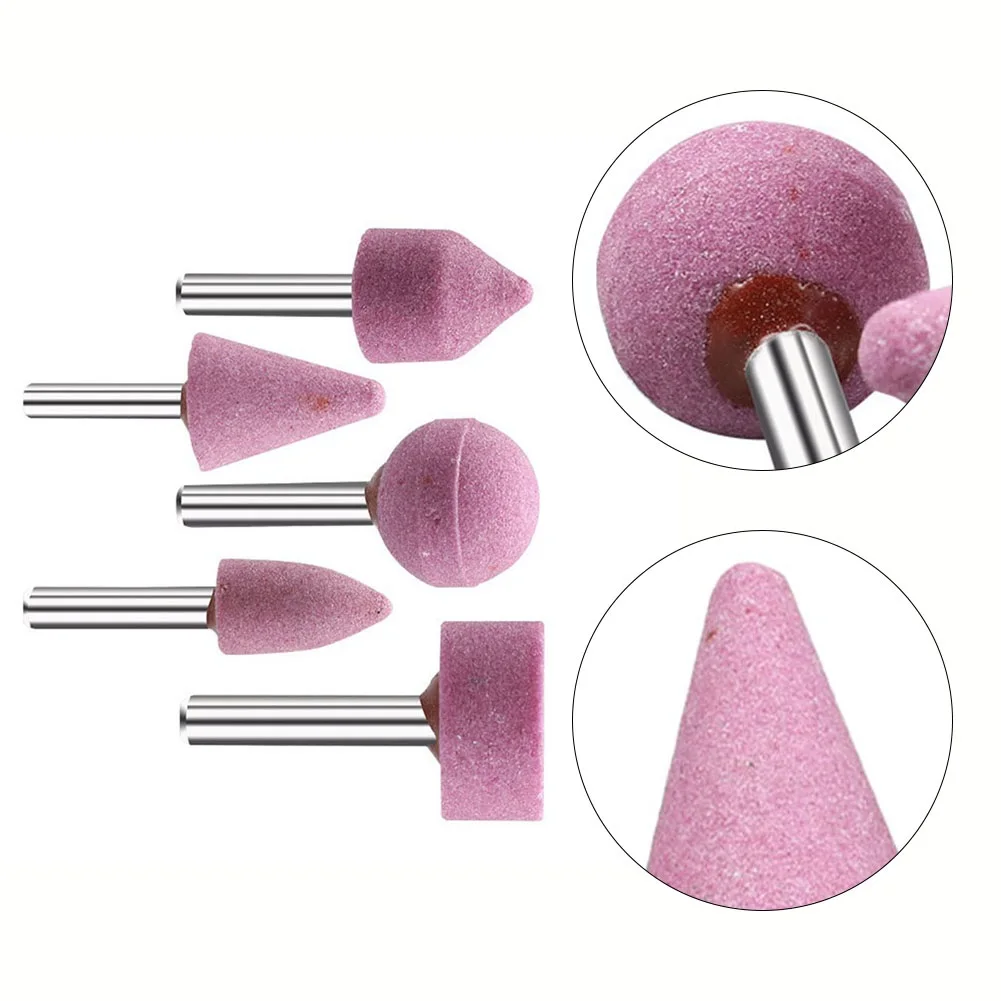 Testa di molatura della mola testa di molatura testa di molatura utensile elettrico rosso 5 pezzi cromo-corindone per la molatura della giada