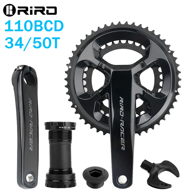 

RIRO Road Folding Bike Integrated Crankset 10/11/12S Ultralight 110BCD 50/34T Bicycle Double Sprocket 170mm Crank Arm Bike Parts