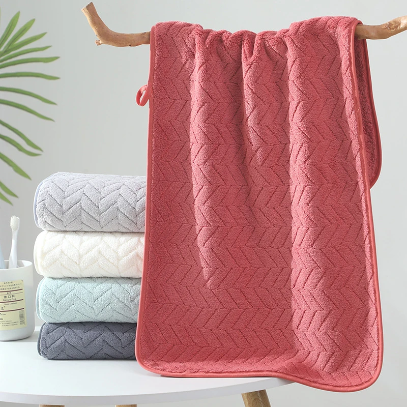 Thickened Coral Velvet Cotton Face Towel Increases Water Absorption Adult Bath Towel Soft Affinity Household Quick-drying Towel