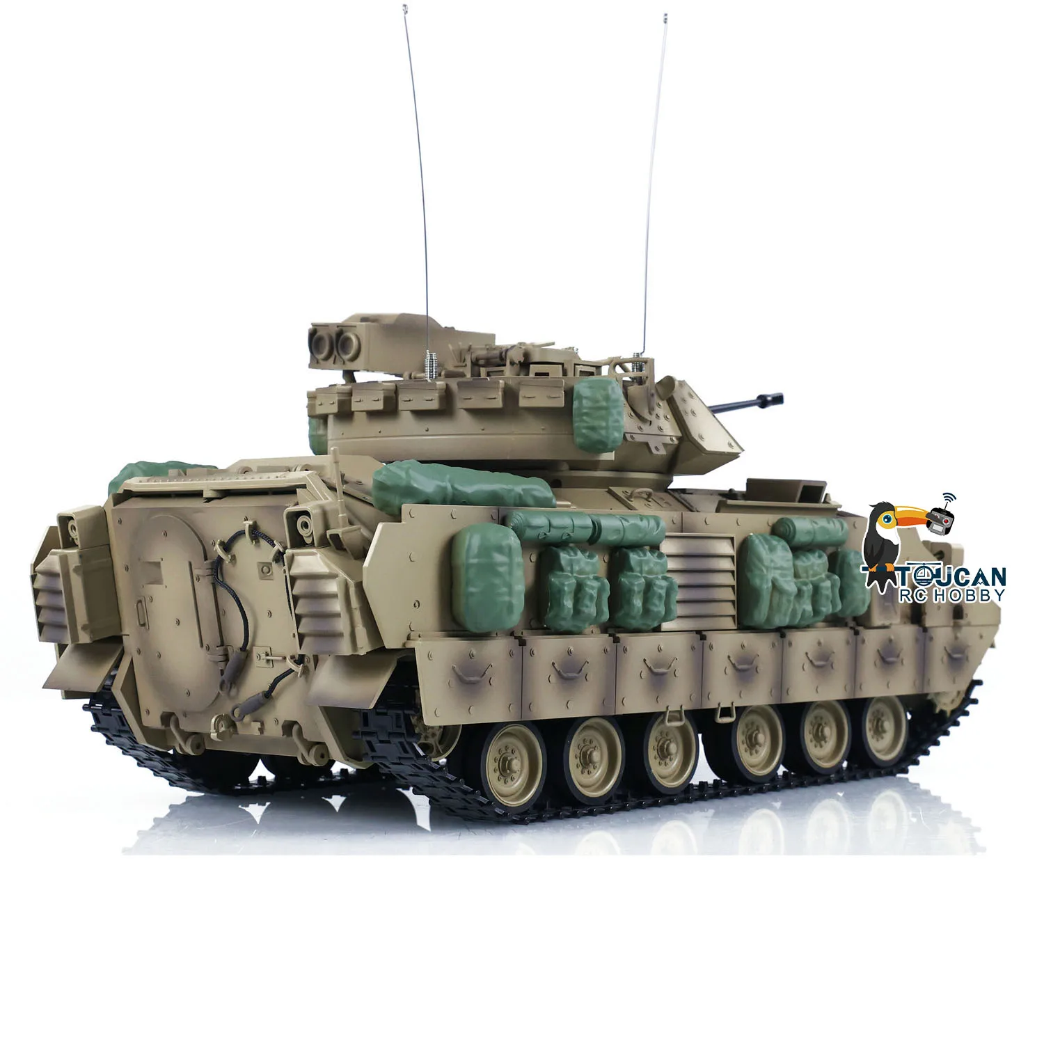 M2A2 1/16 RC Battle Tank Bradley Electric Infantry Fighting Vehicle Infrared Battle Tongde Model 320-degree Turret Smoke TH23307