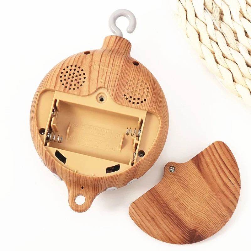 Baby Rattle Toys 0-12 Months Wood Grain Rotary Mobile Crib Hanging Bell Toy Newborn Music Box Bed Toy Baby Toys for Boy Girl