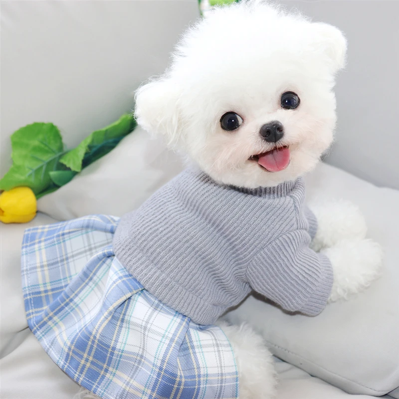 Couple Dog Clothes Dress Jumpsuit Winter Pet Clothing Boy Girl Dog Costume Puppy Skirt Pants Yorkie Chihuahua For Dog Sweater