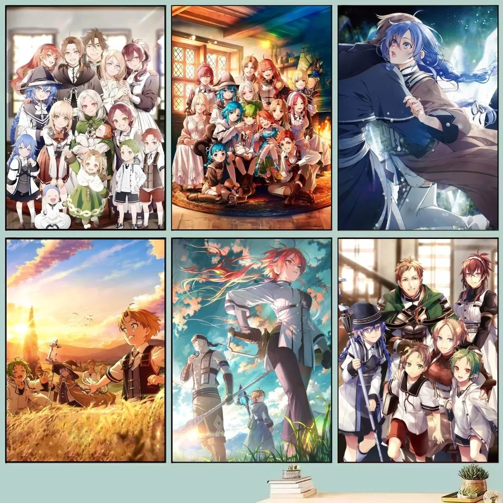 1 قطعة Mushoku Tensei ملصق فني ذاتي اللصق مقاوم للماء ورقة ملصق مقهى بار غرفة جدار ديكور